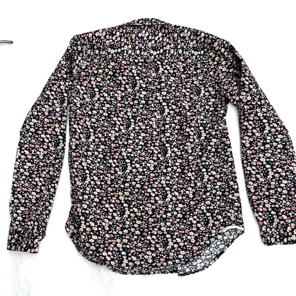 Trovata Birds of Paradis Pintuck Pleated Floral Corduroy Long Sleeve Blouse - Picture 7 of 9